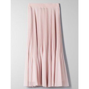 NWT Aritzia Wilfred Terre Pleated Twirl Midi Skirt Rose Quartz in Medium